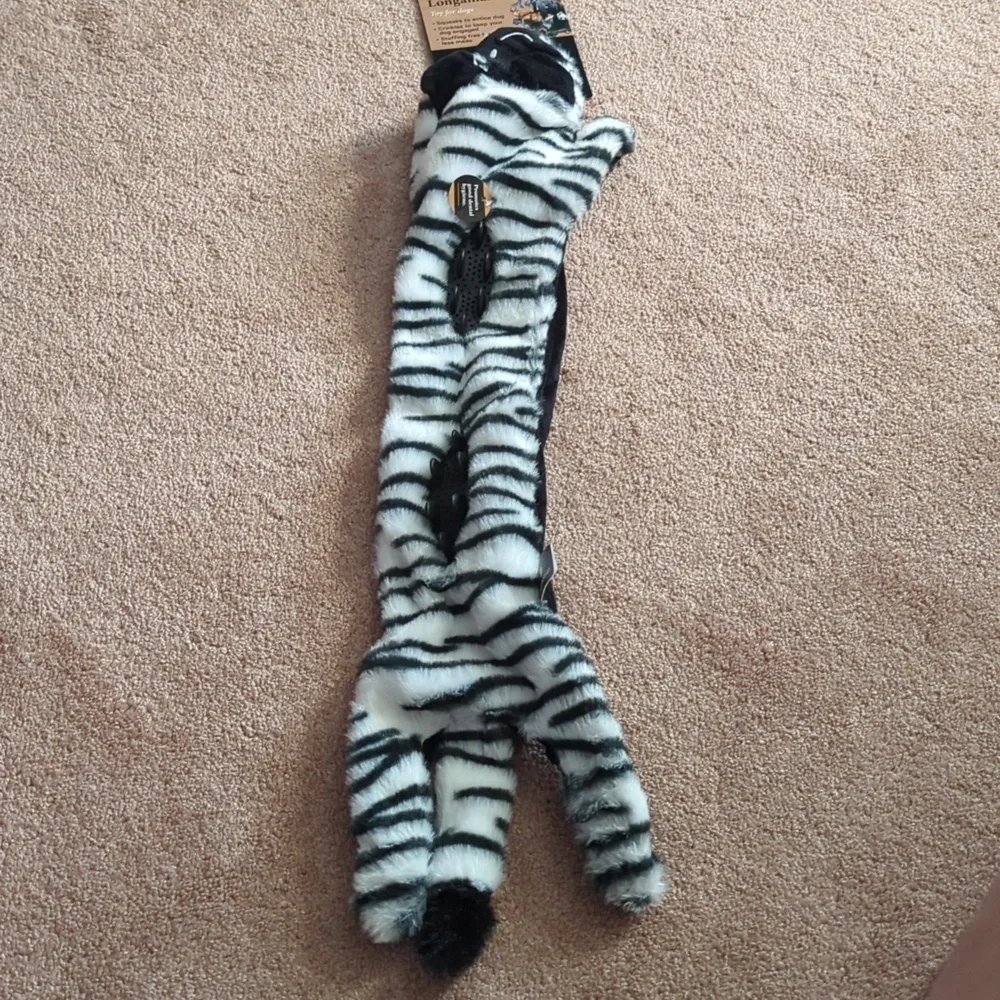Smithsonian Black and White Longamals Dog Toy
